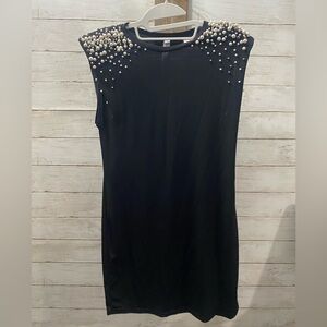 SALT Black‎ Boutique Mini Dress with Pearl Embellishments